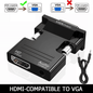 Premium HDMI to VGA Adapter Converter, Full HD 1080P with Audio Output