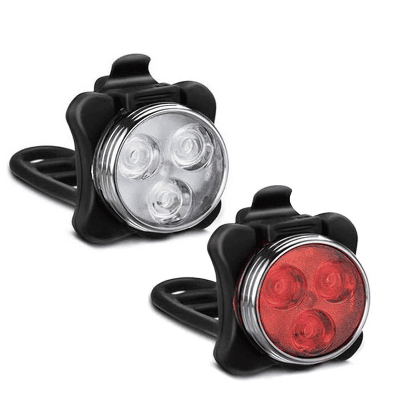 Super Bright USB Rechargeable Waterproof LED Bike Headlight and Taillight Set