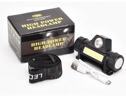 Powerful COB LED USB Rechargeable Headlamp - Super Bright, Magnetic, Waterproof Head Torch