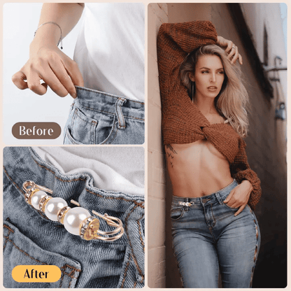 Elegant Imitating Pearl Brooch Pins Set for Waist Reduction & Decor