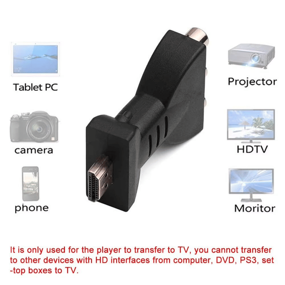 Universal HDMI to AV 3RCA Video Audio Converter Adapter for PC Projector Tablet