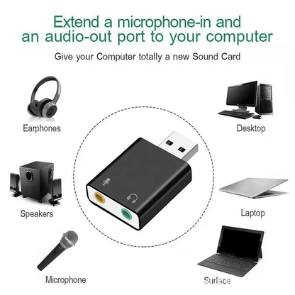 Premium 7.1 Surround USB Audio Adapter for Gaming, Streaming & PC