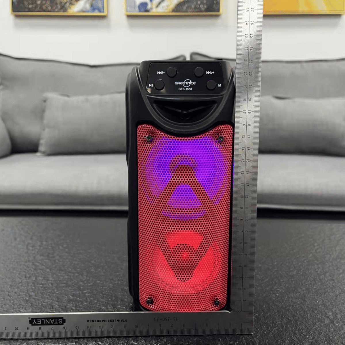 Portable Dual 3-inch Bluetooth Speaker with Dynamic Colorful LED Lights for Parties
