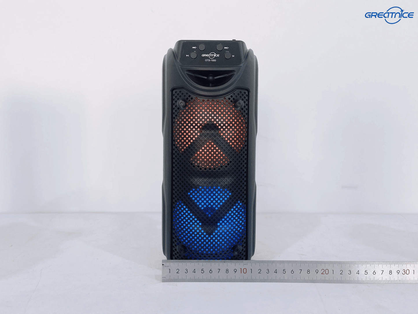 Portable Dual 3-inch Bluetooth Speaker with Dynamic Colorful LED Lights for Parties