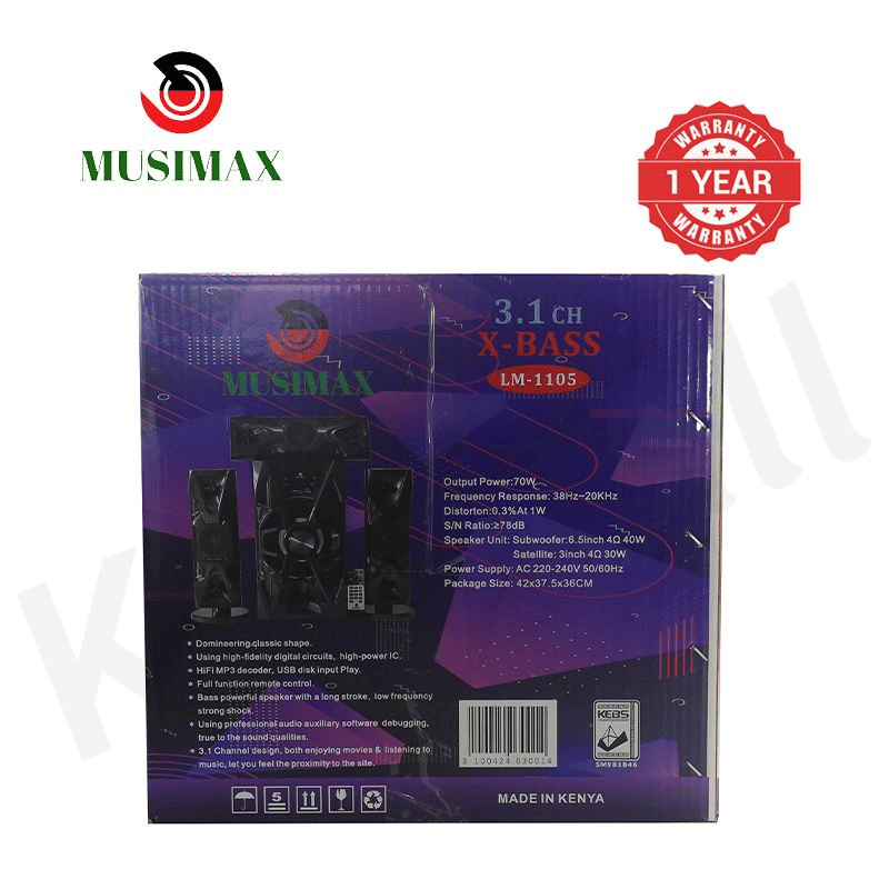 MUSIMAX 3.1CH X-Base LM-1105 Wireless HIFI Home Theater Speaker System