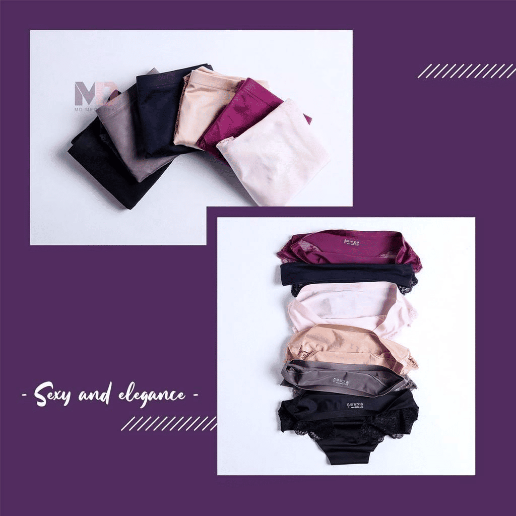 5-Pack Luxurious Soft Lace Ice Silk Seamless Plus Size Women's Briefs Underpants