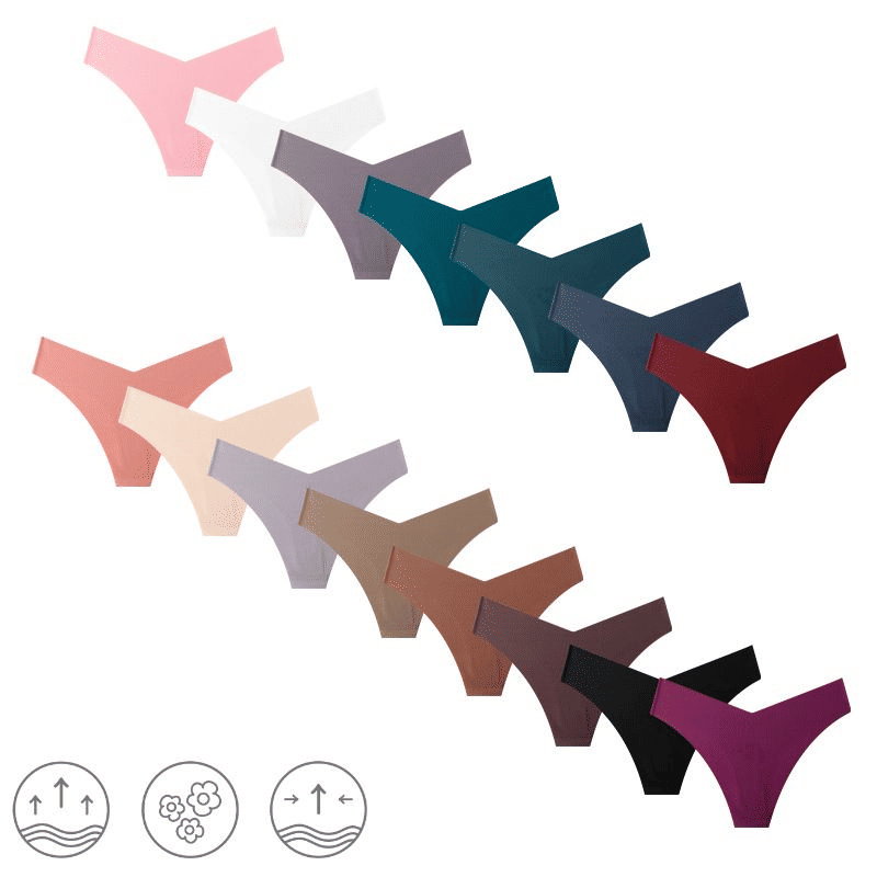 5-Pack Women's Seamless Cheeky Bikini Underwear - Invisible No-Show, V-Waist Hipster