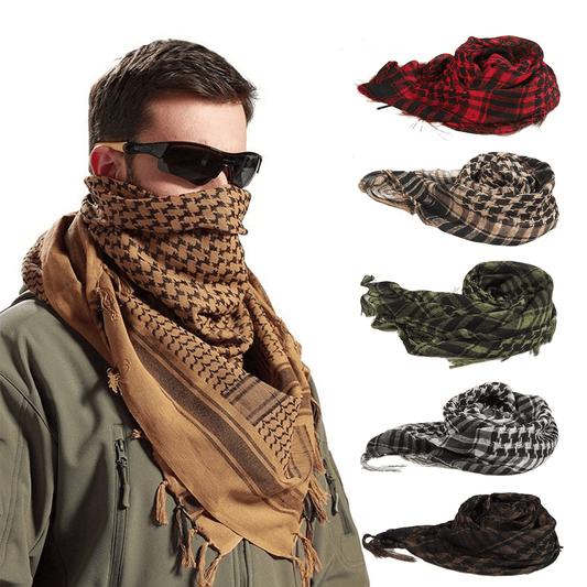 Versatile Tactical Arab Scarf: Lightweight Plaid Head Wrap for All-Season Comfort