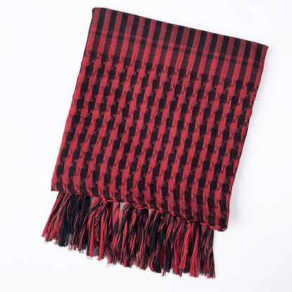 Versatile Tactical Arab Scarf: Lightweight Plaid Head Wrap for All-Season Comfort