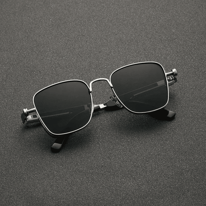 Retro Steampunk Square Metal Sunglasses UV400 Protection Unisex Fashion Eyewear