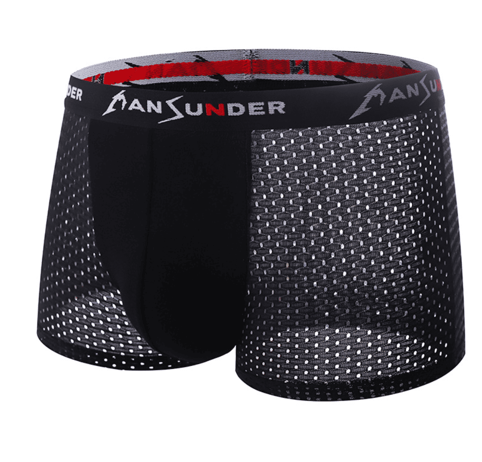 4-Pack Men's Breathable Ice Silk Boxer Briefs - Quick Dry Mesh Shorts