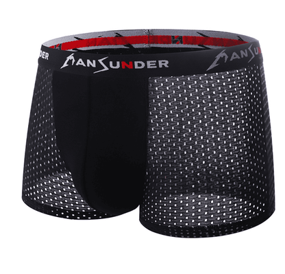4-Pack Men's Breathable Ice Silk Boxer Briefs - Quick Dry Mesh Shorts