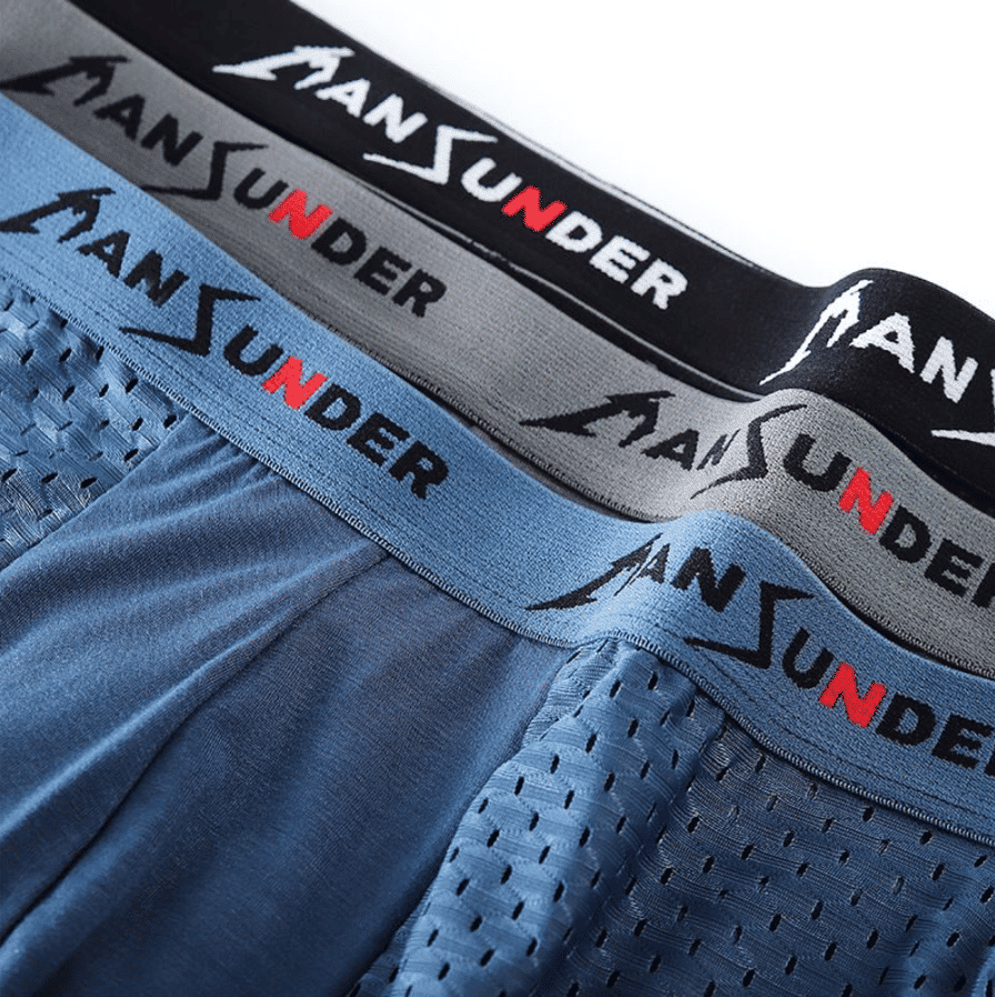 4-Pack Men's Breathable Ice Silk Boxer Briefs - Quick Dry Mesh Shorts