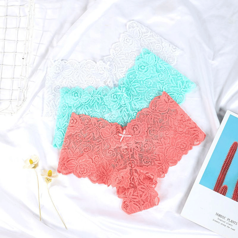 5-Pack Plus Size Seductive Lace Boyshorts Panties – Comfortable Low Waist Underwear