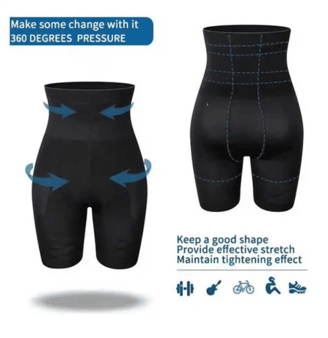 Men's High-Waisted Tummy Control Body Shaper Shorts - Slimming Compression Underwear