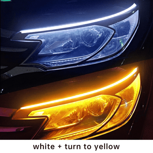 Flexible LED DRL Waterproof Strip Lights: White DRL, Amber Sequential Turn Signal