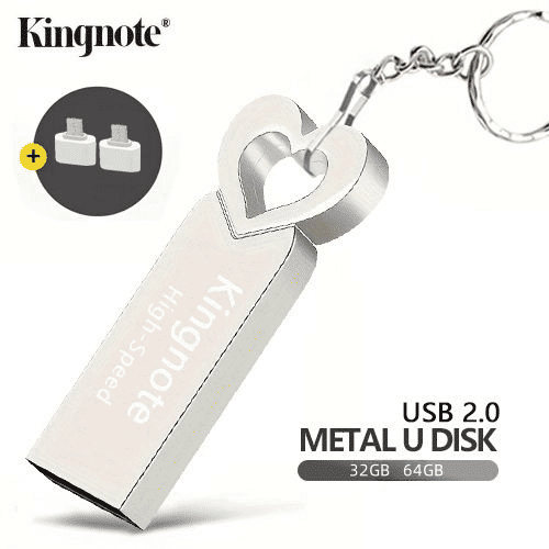 Kingnote High-Speed Metal USB 2.0 Flash Drive with Dual OTG Adapters