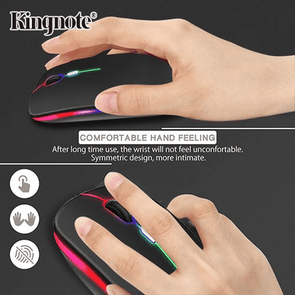 1000mAh Kingnote Wireless Bluetooth Luminous Mouse 2.4GHz Rechargeable for PC/Laptop/Tablet