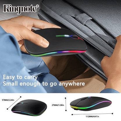 1000mAh Kingnote Wireless Bluetooth Luminous Mouse 2.4GHz Rechargeable for PC/Laptop/Tablet