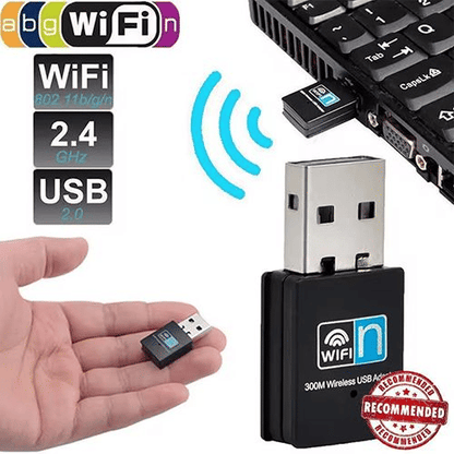 High-Speed 300Mbps 2.4GHz USB WiFi Adapter for Laptop Network Extension