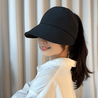 Stylish Knitted Hollow Visor Hat for Women - Thin, Versatile, Sun Protection