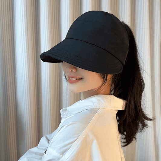 Stylish Knitted Hollow Visor Hat for Women - Thin, Versatile, Sun Protection