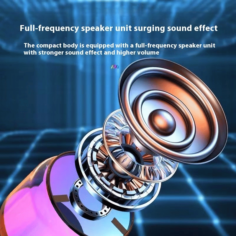 Transparent Sci-Fi Portable Bluetooth Speaker, Multi-Color LED Lights, Mini Soundbox