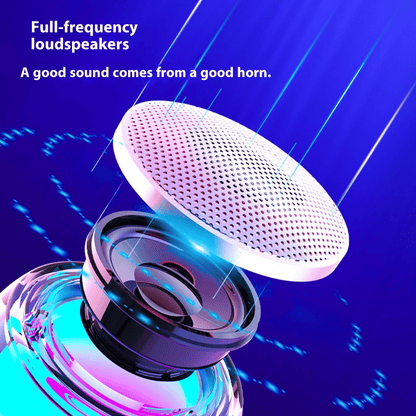 Transparent Sci-Fi Portable Bluetooth Speaker, Multi-Color LED Lights, Mini Soundbox