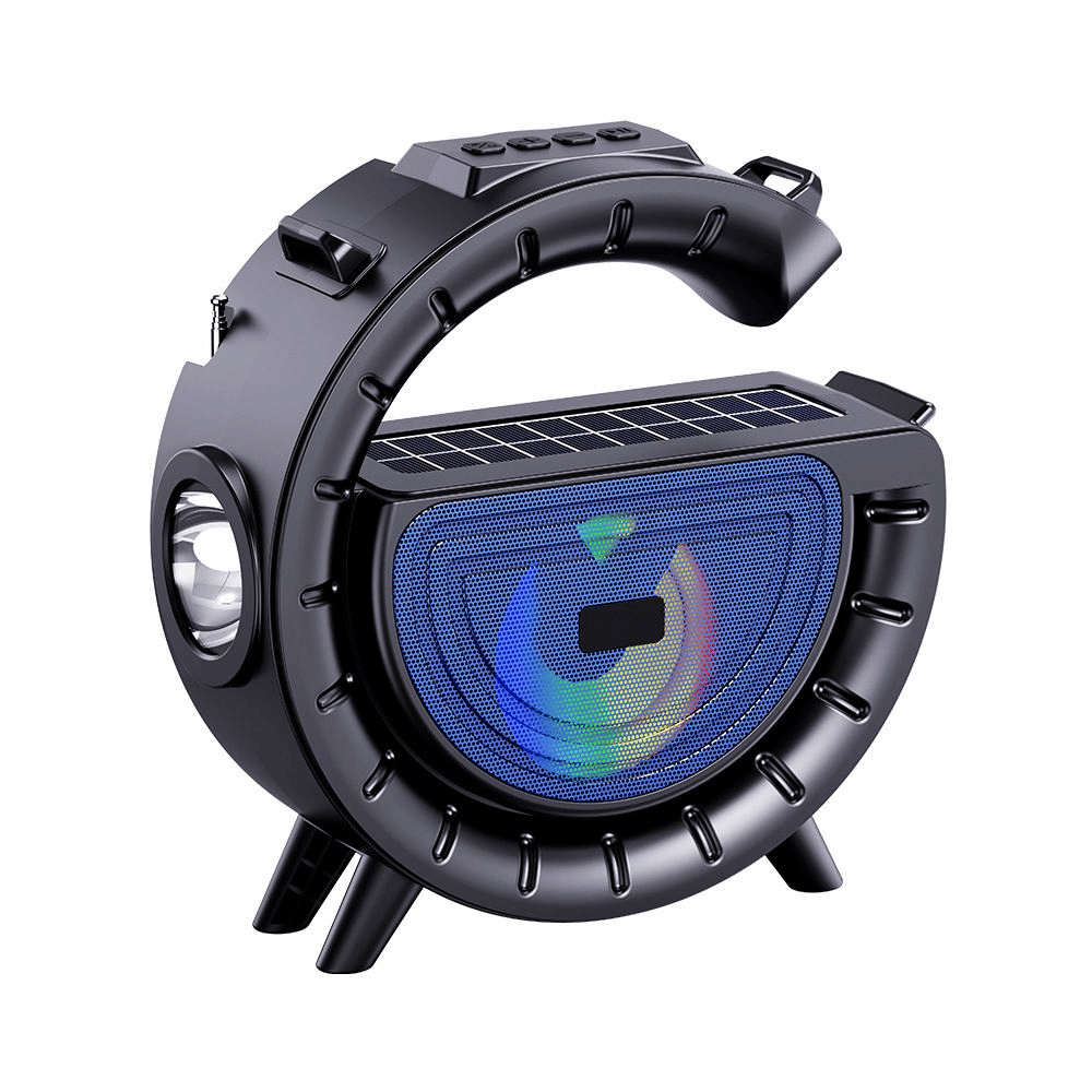 Solar Bluetooth Speaker with Torch Light: Portable, Loud Sound, Long Endurance