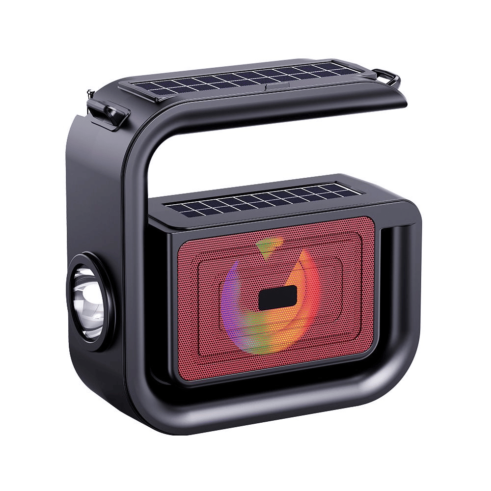 Solar Bluetooth Speaker with Torch Light: Portable, Loud Sound, Long Endurance