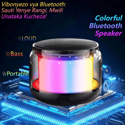 Transparent Sci-Fi Portable Bluetooth Speaker, Multi-Color LED Lights, Mini Soundbox