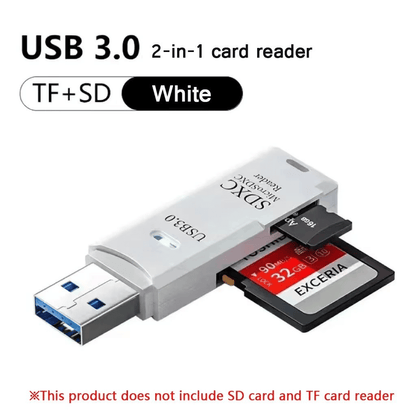 High-Speed USB 3.0 Multi-Functional 2-in-1 TF SD Card Reader for Devices