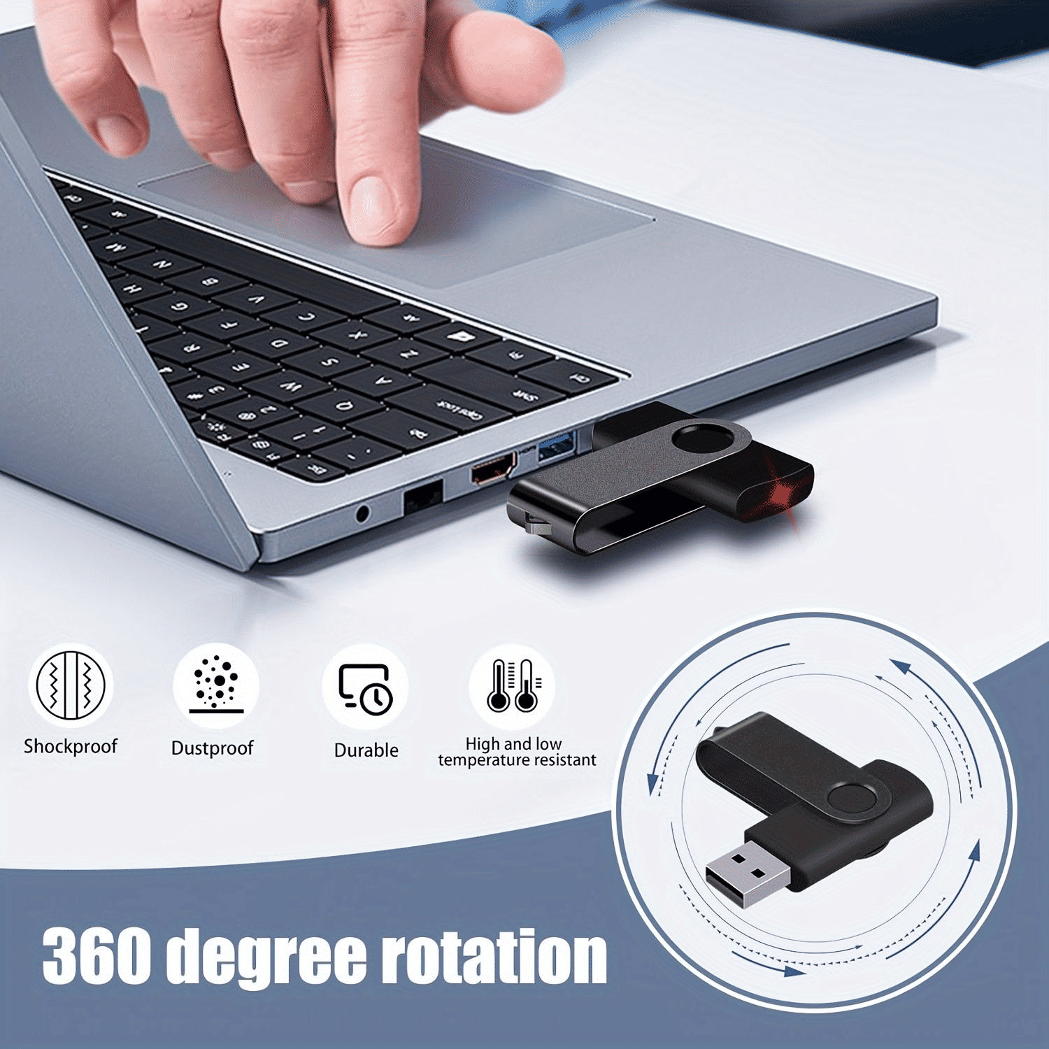 Bensoo High-Speed Metal USB Flash Drive: Portable Shockproof U Disk for Computers