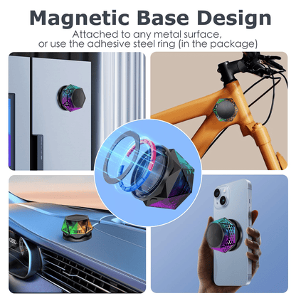 Mini Magnetic RGB Bluetooth Speaker, Diamond Design, Phone Stand, TWS Pairing