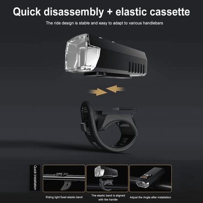 USB Rechargeable Cycling Headlight: Waterproof, High Brightness, Safety Bike Front Lamp