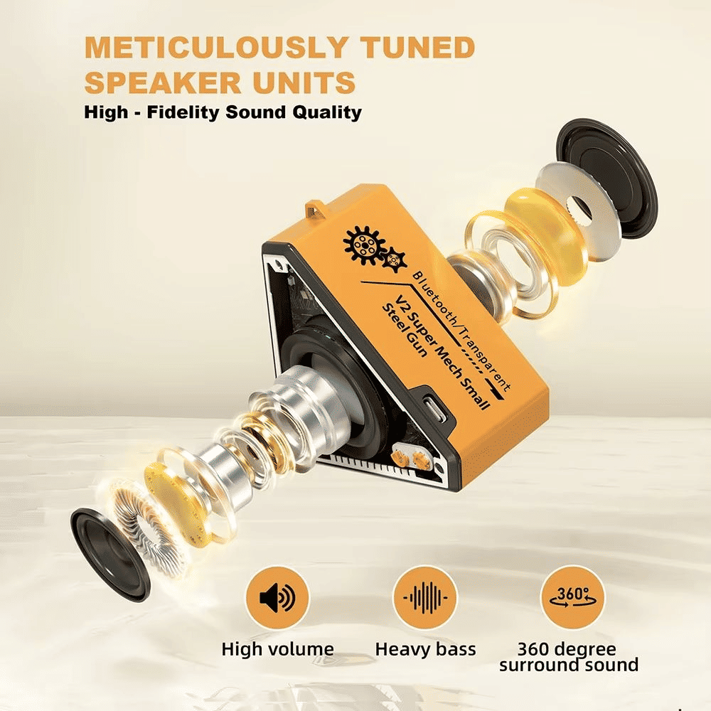 Magnetic Portable Bluetooth 5.3 Speaker: Deep Bass, LED Light, Wireless Audio