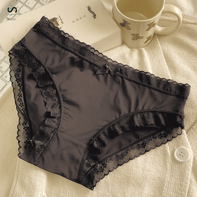 SENYI 7-Pack Ice Silk Seamless Breathable Quick-Dry Low-Waist Lace Panties