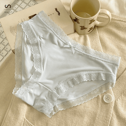SENYI 7-Pack Ice Silk Seamless Breathable Quick-Dry Low-Waist Lace Panties