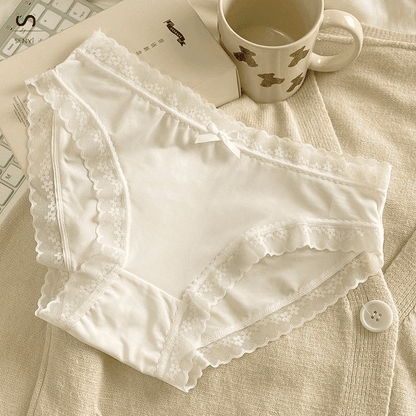 SENYI 7-Pack Ice Silk Seamless Breathable Quick-Dry Low-Waist Lace Panties