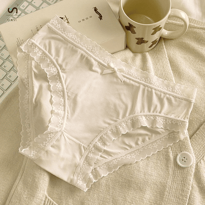 SENYI 7-Pack Ice Silk Seamless Breathable Quick-Dry Low-Waist Lace Panties