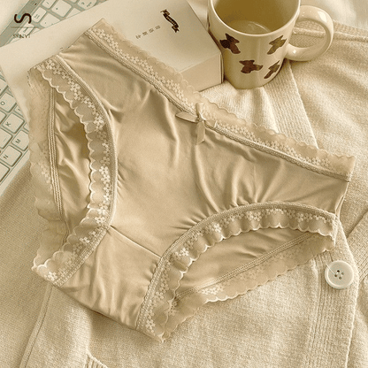 SENYI 7-Pack Ice Silk Seamless Breathable Quick-Dry Low-Waist Lace Panties