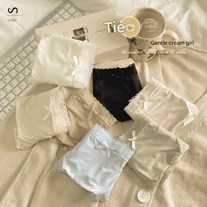 SENYI 7-Pack Ice Silk Seamless Breathable Quick-Dry Low-Waist Lace Panties