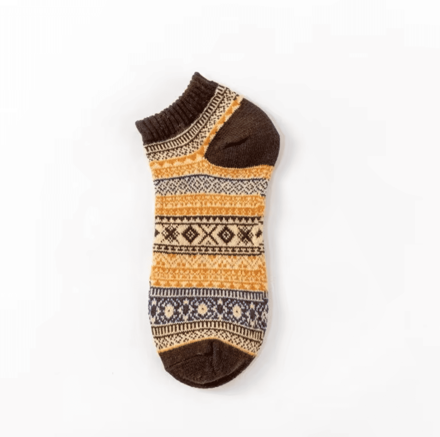5-Pack Vintage Ethnic Tribal Patterned Warm Cotton Ankle Socks for Men & Women