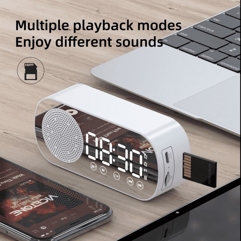 Premium Multifunctional Mirror Bluetooth Speaker, Digital Clock, High Volume, Smart Portable Audio
