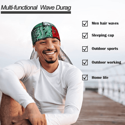 Premium 3-Piece Silky Durag Set: Long Tail Headwrap for Perfect 360 Waves