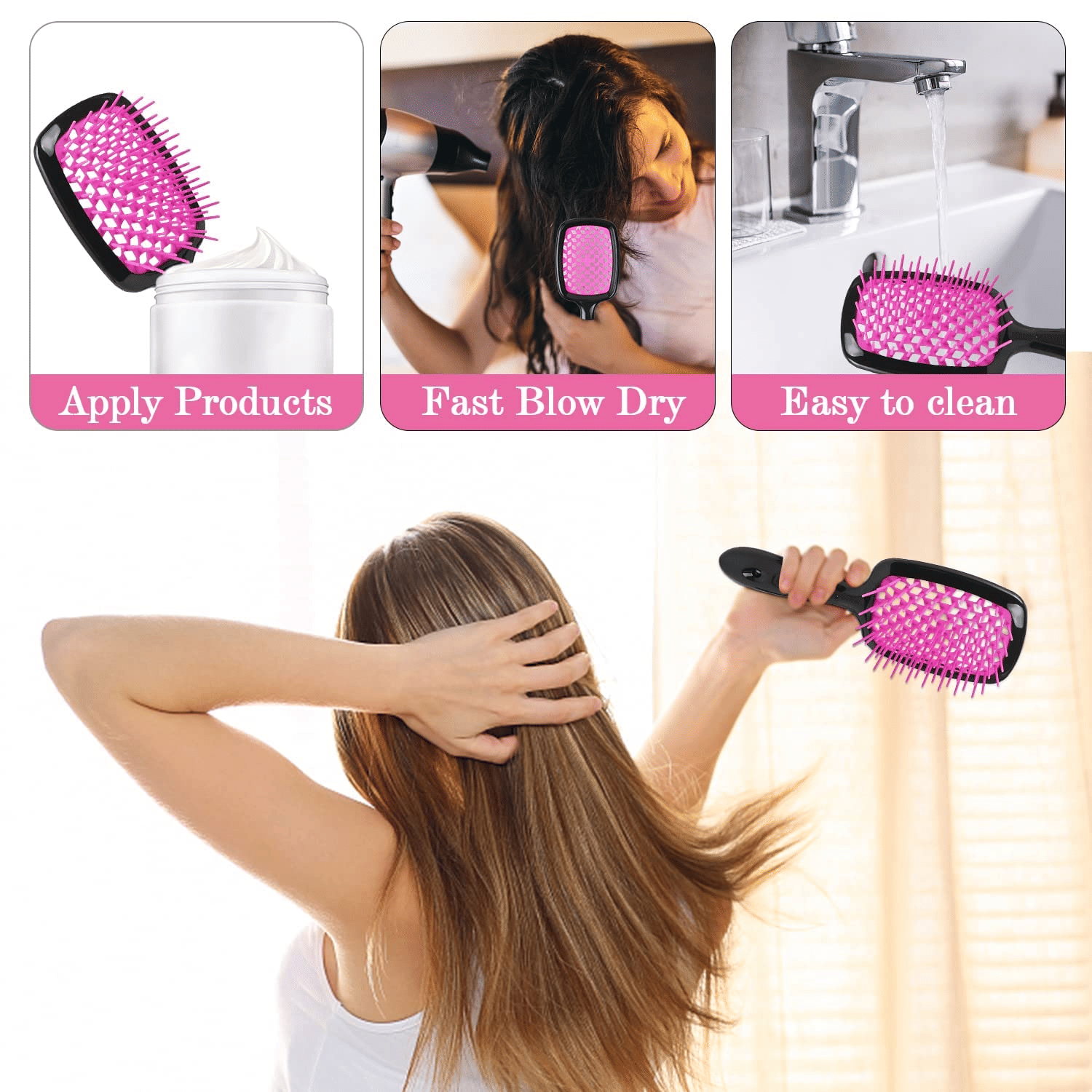 Professional 12-Piece Hair Styling Kit: Combs, Spray Bottle, Scalp Massager, Brushes