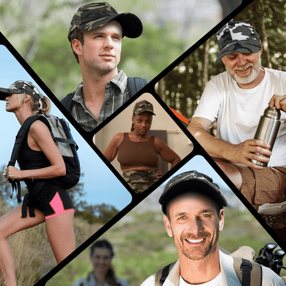 Camouflage 2pc Baseball Caps Adjustable Breathable Six-Panel Outdoor Hat