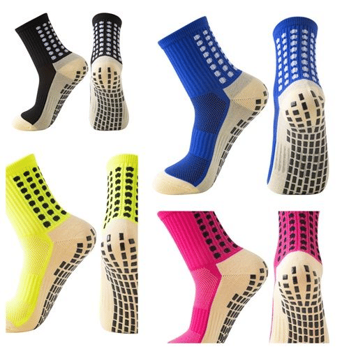 4-Pack Non-Slip Football Socks: Breathable Towel Bottom Sports Performance Socks for Men & Women (Size 6-11 US)