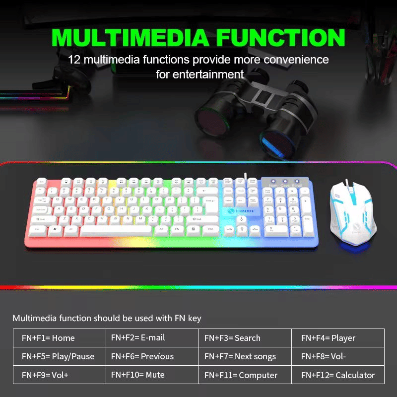 LIMEIDE GTX350 RGB Wired Gaming Keyboard & Mouse Set - Hot-Swappable