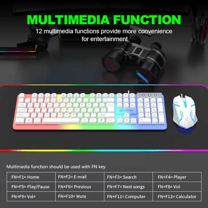 LIMEIDE GTX350 RGB Wired Gaming Keyboard & Mouse Set - Hot-Swappable